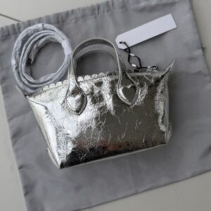 Stoney Clover Lane Pittsford Pouchette Silver Crossbody Bag